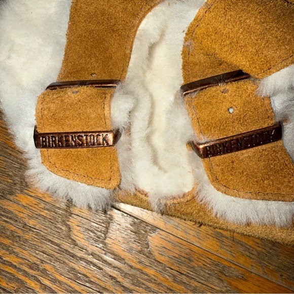 BIRKENSTOCK Shearling Suede Leather Arizona Sandals Buckle Size 37 - Picture 3 of 7